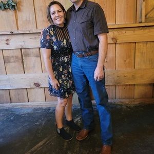 Anthropologie Foxiedox Andora High Neck floral/lace dress Sz M